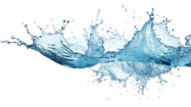 water splash isolated on transparent and white background.PNG image