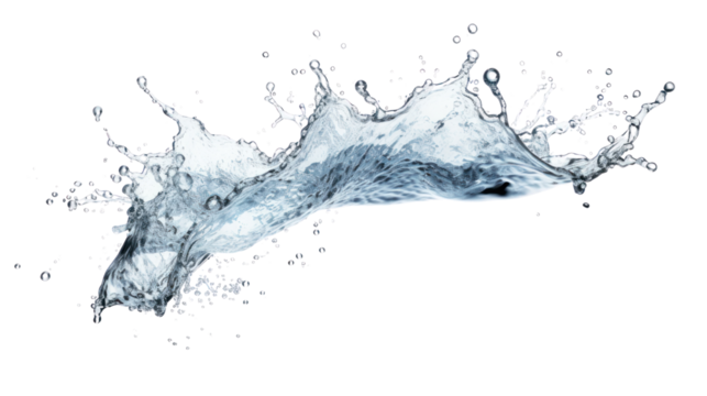 water splash isolated on transparent and white background.PNG image
