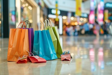 a group of colorful shopping bags