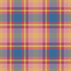 Plaid seamless pattern. Check fabric texture. Vector textile print.
