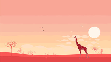 Vectorized charming backgrounds featuring whimsical animal illustrations  capturing the innocence and playfulness of diverse wildlife in a vibrant and meaningful vector backdrop. simple minimalist