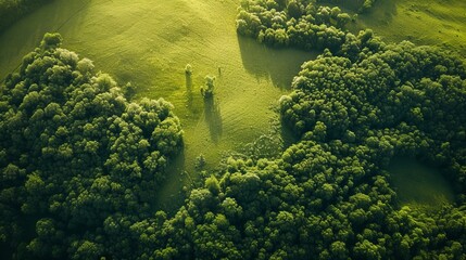Beautiful aerial landscape on green backdrop. Beautiful scenery. Beautiful natural landscape. Natural background. Air transportation. Aerial view. Top view. - obrazy, fototapety, plakaty