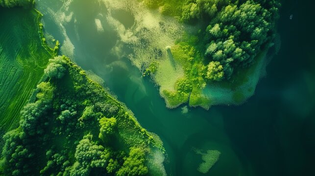 Beautiful aerial landscape on green backdrop. Beautiful scenery. Beautiful natural landscape. Natural background. Air transportation. Aerial view. Top view. 