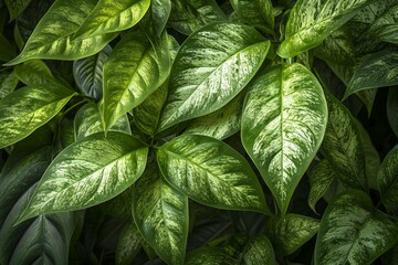 a close up of a green leaf - obrazy, fototapety, plakaty