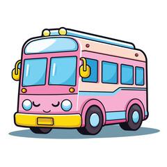 Obraz na płótnie Canvas kawaii bus vector illustration