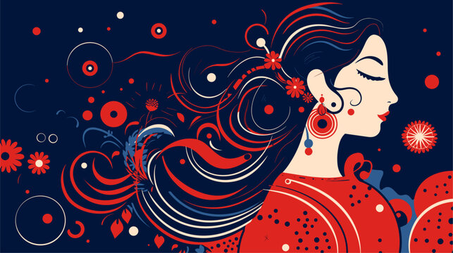 abstract patterns incorporating traditional Indian motifs  portraying the diversity and beauty of Indian cultural elements in a dynamic vector backdrop. simple minimalist illustration creative