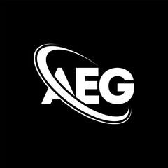 AEG logo. AEG letter. AEG letter logo design. Initials AEG logo linked with circle and uppercase monogram logo. AEG typography for technology, business and real estate brand.