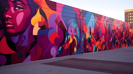 Colorful street art in downtown Los Angeles, California, USA.