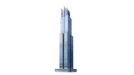 Modern skyscraper isolated on transparent and white background.PNG image