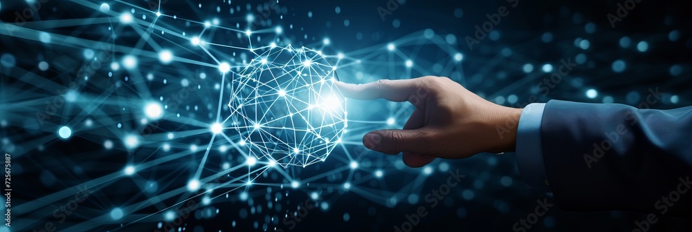 Poster global e commerce network secure business transactions with holographic technology