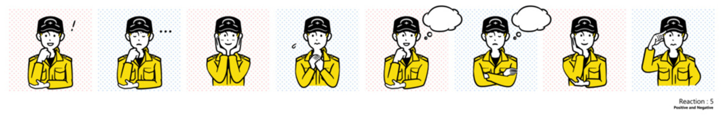 人物イラスト｜救命士（リアクション５）