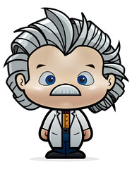 Obraz premium Cute kid cartoon vector illustration wearing Scientist uniform