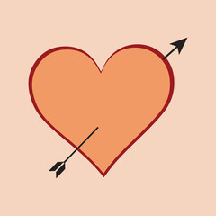 Cut from a paper multi-layered pink heart, love, Valentine's Day