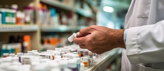 a pharmacist prepares medicine for a patient