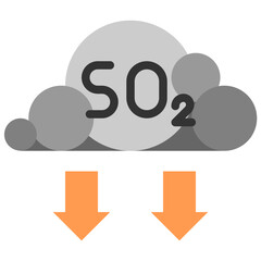 reduce so2 sulfer dioxide flat style icons