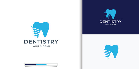 Modern minimal dentist logo design. Abstract tooth icon logotype. Dental clinic vector sign mark icon. - obrazy, fototapety, plakaty