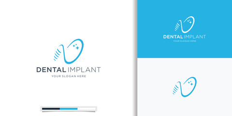 Infinity Dentistry clinic logo design with geometric minimalist line abstract dental logo. - obrazy, fototapety, plakaty
