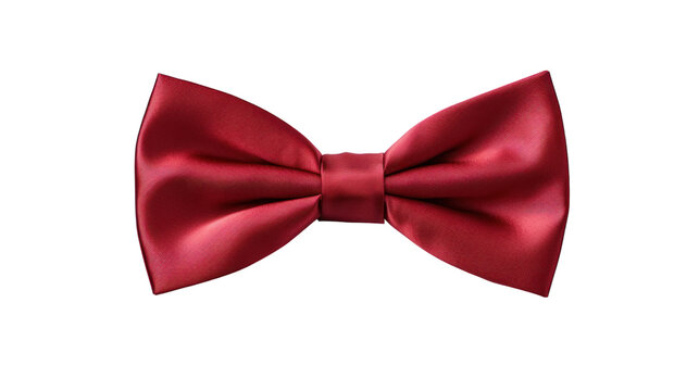 Red bow isolated on transparent and white background.PNG image.