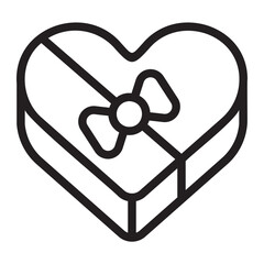 heart box line icon