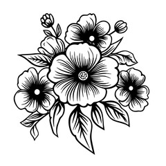 black and white flower