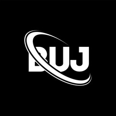 BUJ logo. BUJ letter. BUJ letter logo design. Initials BUJ logo linked with circle and uppercase monogram logo. BUJ typography for technology, business and real estate brand.