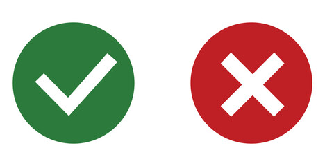 Correct and Incorrect icon, right and wrong icon. Vector illustration. EPS file 15.