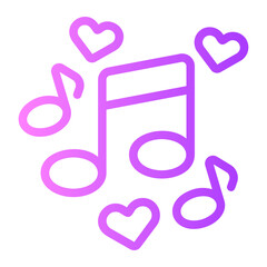 romantic music gradient icon