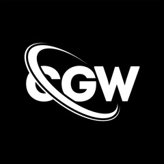 CGW logo. CGW letter. CGW letter logo design. Initials CGW logo linked with circle and uppercase monogram logo. CGW typography for technology, business and real estate brand.