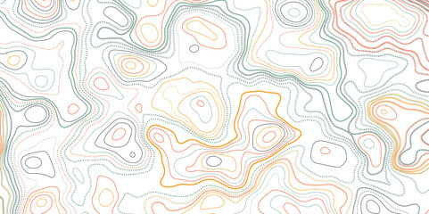 Obraz premium Topographic map background geographic line map with elevation assignments. Modern design with White background with topographic wavy pattern design.paper texture Imitation of a geographical map