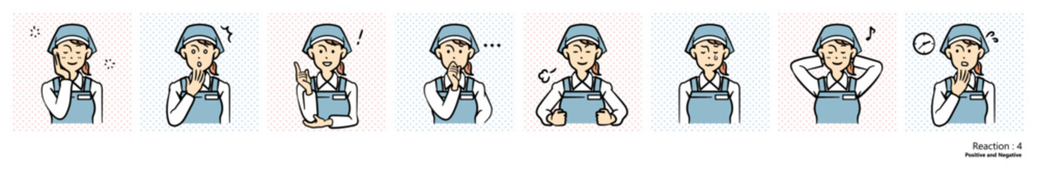 人物イラスト｜店員（リアクション4）