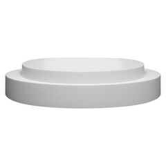 Two step Podium display , cylinder pedestal. Realistic modern rendering 3d shape for products display presentation. Abstract, Pastel minimal wall scene, Studio room.