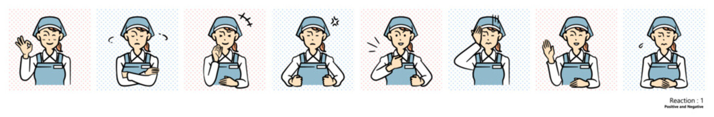 人物イラスト｜店員（リアクション1）