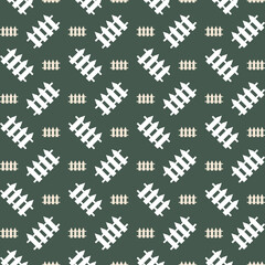 Fence icon Vector Illustration repeating trendy cute pattern colorful green background
