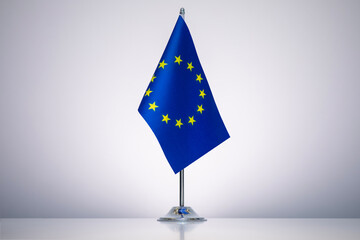 European Union flag with a gray and clean background.