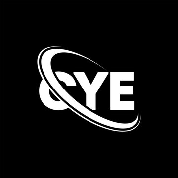 CYE logo. CYE letter. CYE letter logo design. Initials CYE logo linked with circle and uppercase monogram logo. CYE typography for technology, business and real estate brand.