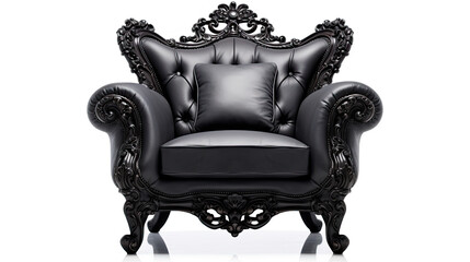 Black Luxury Armchair isolated on white background - Powered by Adobe