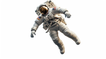 Astronaut Floating In The Air isolated on white background