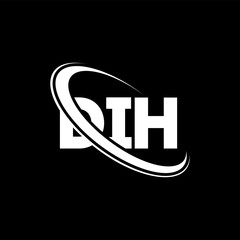 DIH logo. DIH letter. DIH letter logo design. Initials DIH logo linked with circle and uppercase monogram logo. DIH typography for technology, business and real estate brand.