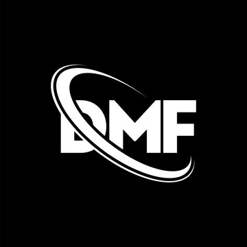 DMF logo. DMF letter. DMF letter logo design. Initials DMF logo linked with circle and uppercase monogram logo. DMF typography for technology, business and real estate brand.