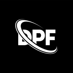 DPF logo. DPF letter. DPF letter logo design. Initials DPF logo linked with circle and uppercase monogram logo. DPF typography for technology, business and real estate brand.