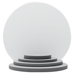 Multiple step Podium display , cylinder pedestal. Realistic modern rendering 3d shape for products display presentation. Abstract, Pastel minimal wall scene, Studio room.