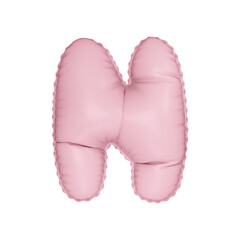 3D marshmallow pink color helium balloon letter N