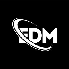 EDM logo. EDM letter. EDM letter logo design. Initials EDM logo linked with circle and uppercase monogram logo. EDM typography for technology, business and real estate brand.