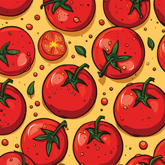 Seamless pattern with Abstract tomato cartoon style