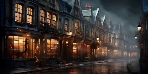  Panoramic view of the old town at night in London, UK © Michelle