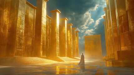The Morphing Pillars Gold's Surreal Symphony