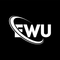 Fototapeta na wymiar EWU logo. EWU letter. EWU letter logo design. Initials EWU logo linked with circle and uppercase monogram logo. EWU typography for technology, business and real estate brand.