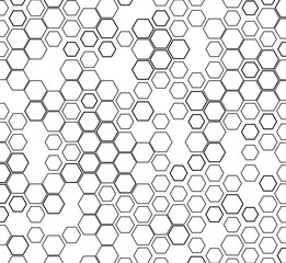 Black and white seamless pattern lines of hexagon. Vector abstract background illustration. Vector Format