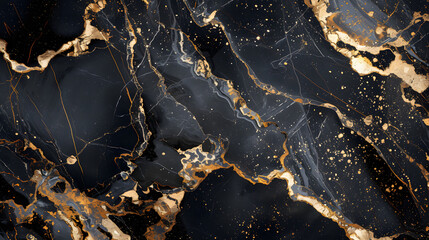 Gold Patterned natural of black marble (Gold Russia) texture background for product design