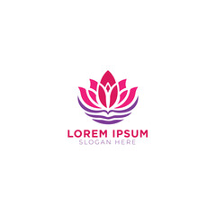 Lotus flower logo design. Abstract emblem, logotype concept.